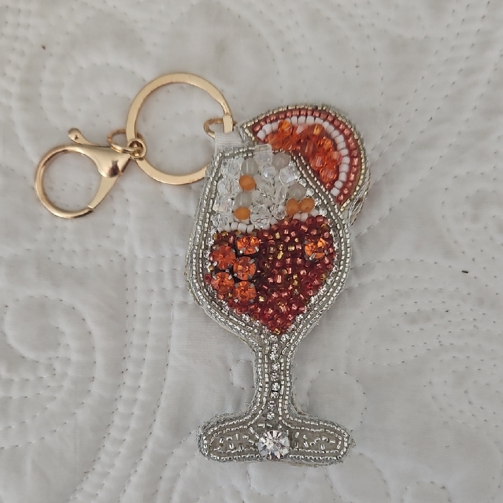 Anthropologie Beaded Cocktail Key Holder - Gold, Silver, Red, Orange